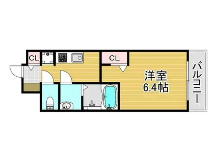 プレサンス塚本ミッドマーク(1K/6階)の間取り写真