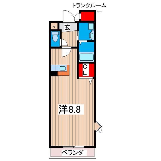 CASA SAKURA(ワンルーム/2階)の間取り写真
