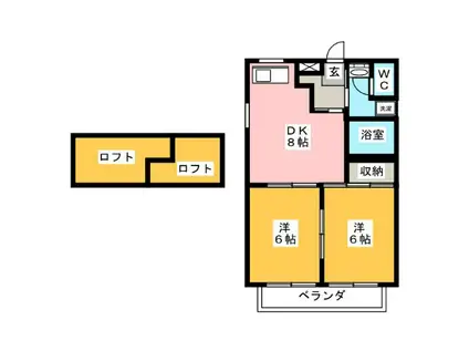 メゾンMASAKI(2LDK/4階)の間取り写真