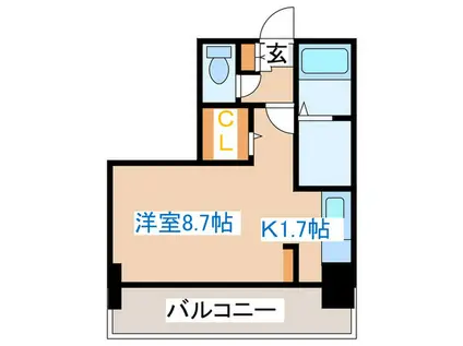 ハーモニーコート東札幌(1K/6階)の間取り写真
