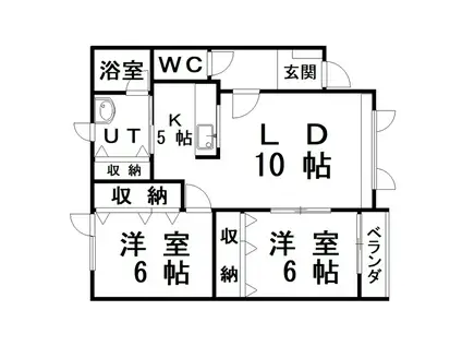 リリーコーポ2(2LDK/1階)の間取り写真