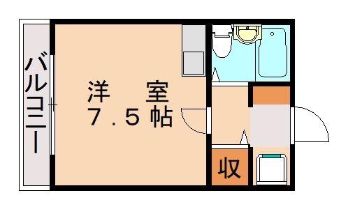 グローリー大野城(1K/2階)の間取り写真