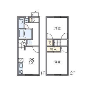 レオパレス長峰ヴィラ(2DK/1階)の間取り写真