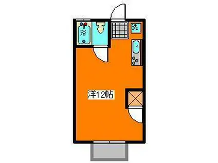 シャトー泉(ワンルーム/2階)の間取り写真