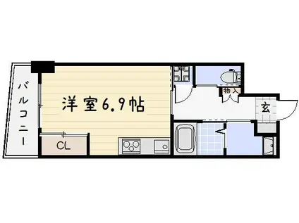 MGA城内(ワンルーム/8階)の間取り写真