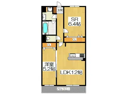 PLUM OWL II(1SLDK/1階)の間取り写真