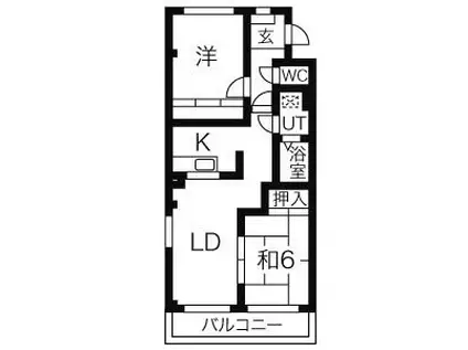 M-COURT11(2LDK/2階)の間取り写真