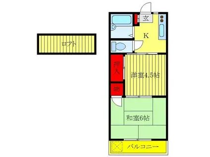 清和ハイツ(2K/2階)の間取り写真