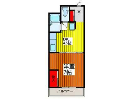 リバレインハイム(1DK/1階)の間取り写真