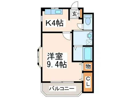 UKハイツII(1K/1階)の間取り写真