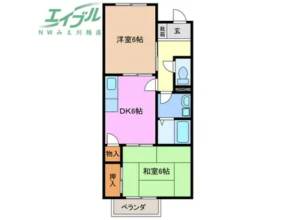 THE TOMORROW(2DK/1階)の間取り写真