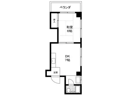 野村ビル(1DK/3階)の間取り写真