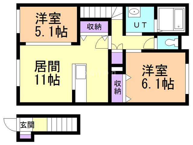 CONFORT(2LDK/2階)の間取り写真