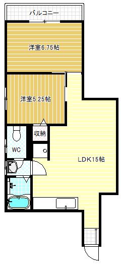 辻清マンション(2LDK/3階)の間取り写真