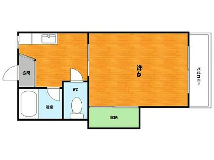 ライフステージI(1K/1階)の間取り写真