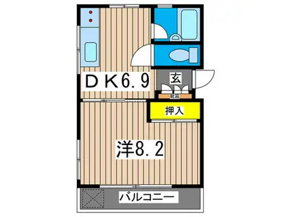 メゾネットSUGITA(1DK/1階)の間取り写真