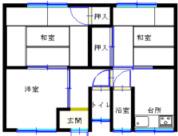 宝荘(3K/2階)の間取り写真