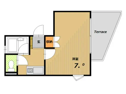 ノースコート(1K/1階)の間取り写真