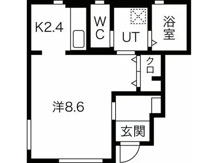 BONHEUR常盤台 A(1K/1階)の間取り写真