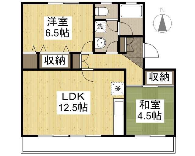 サンライズパレス(2LDK/3階)の間取り写真