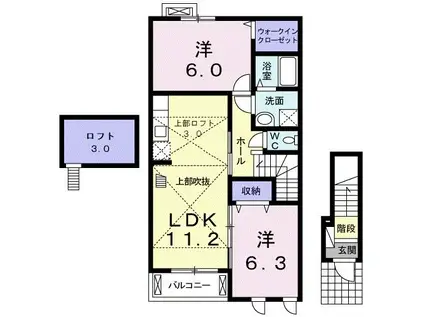 ルナ プリンセス(2LDK/2階)の間取り写真