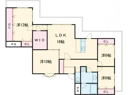 プロスパービラ(4LDK/6階)の間取り写真