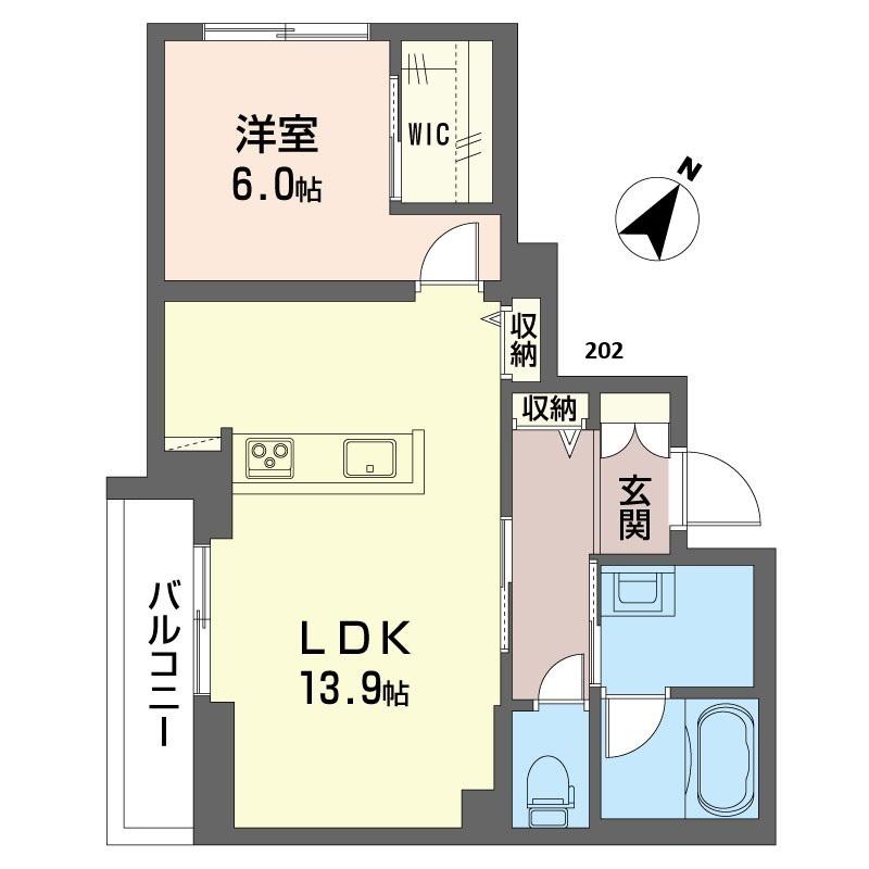 ポロニア コート(1LDK/2階)の間取り写真