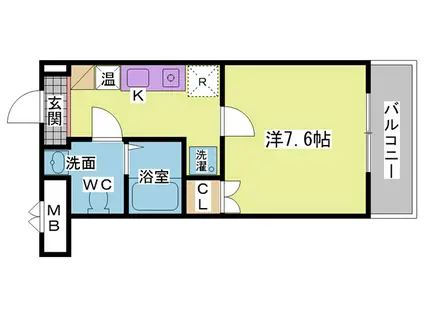 エヴァ名谷(1K/1階)の間取り写真