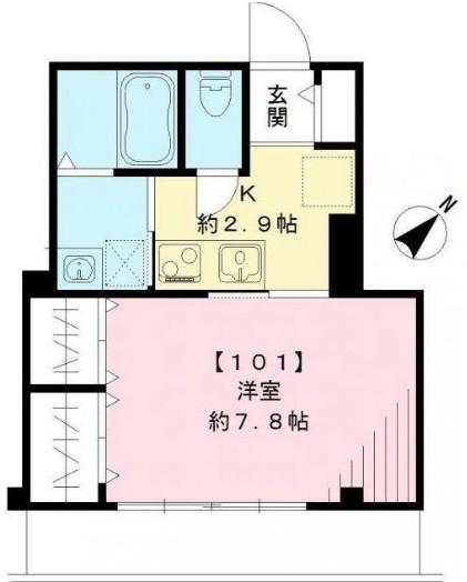 レイレ ラヴィ(1K/1階)の間取り写真