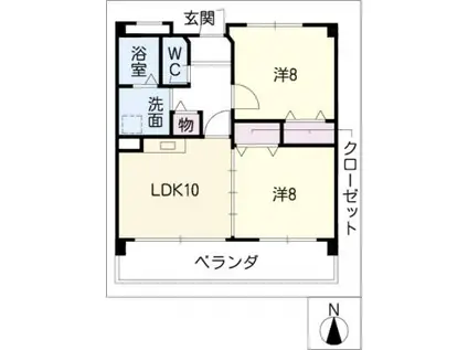 メゾンアイル(2LDK/3階)の間取り写真