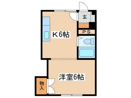 コーポラスミミ(1K/2階)の間取り写真