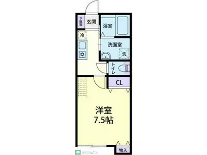 ヨークパレス・3(1K/1階)の間取り写真