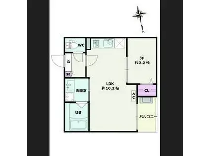 JACK FUNAMACHI II(1LDK/3階)の間取り写真