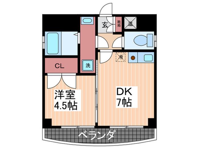 ステージT4(1DK/2階)の間取り写真