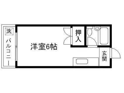 コーポバードワン(1K/1階)の間取り写真