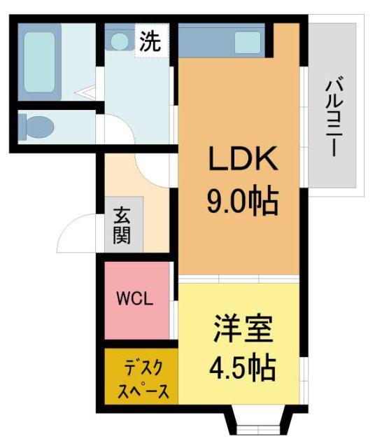 ヴィラ甲東園(1LDK/3階)の間取り写真