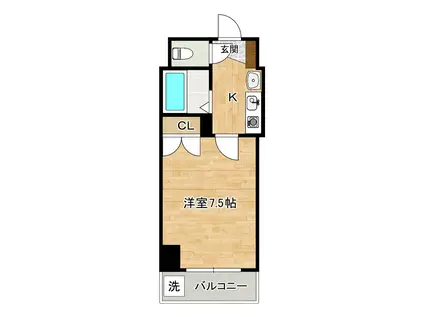 スターズ内山(1K/2階)の間取り写真