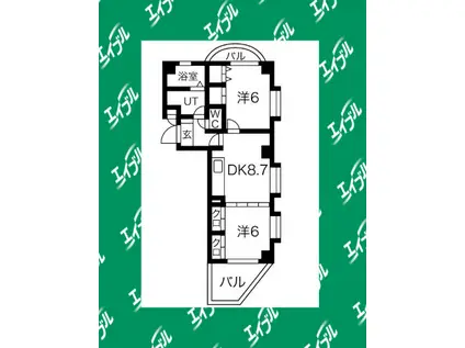 ジュノス(2LDK/4階)の間取り写真