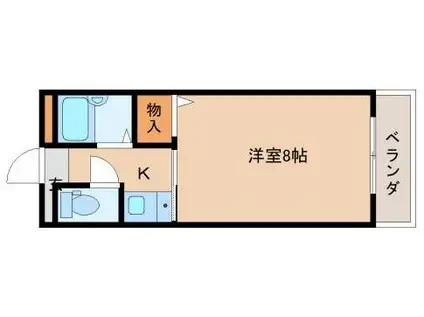 ミラベル竹鼻(1K/1階)の間取り写真