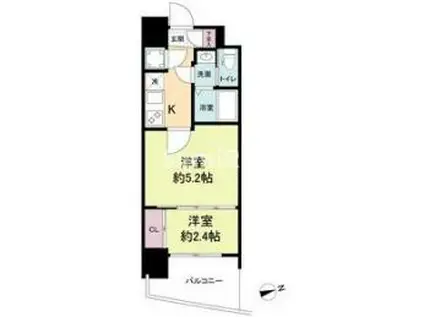 セレニテ神戸プリエ(2K/7階)の間取り写真