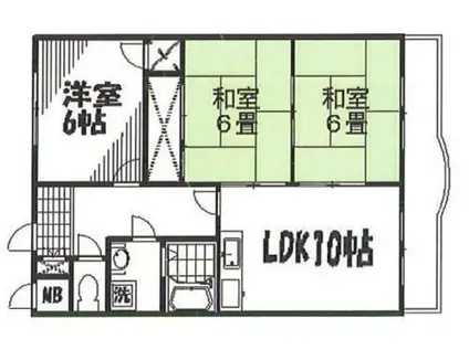 ロイヤルシティI(3LDK/2階)の間取り写真