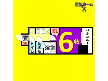 メイクス今池PRIME(1K/10階)の間取り写真