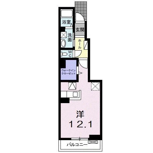 プラシード(ワンルーム/1階)の間取り写真