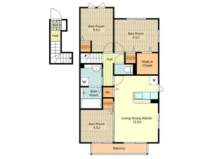 ルミエール ド エスポワール II(3LDK/2階)の間取り写真