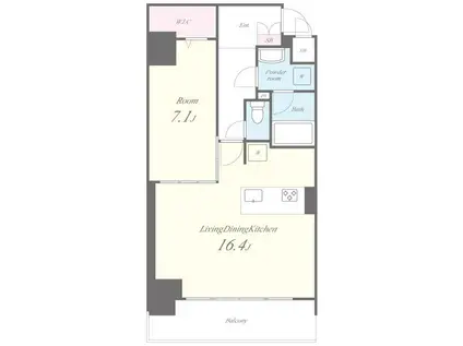 VOLGA BLDG アドグリシーヌ 竜泉(1LDK/3階)の間取り写真