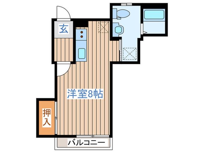 コーポ中山(ワンルーム/2階)の間取り写真