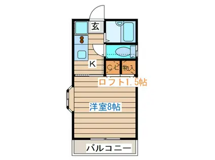 堂林コーポ(1K/2階)の間取り写真