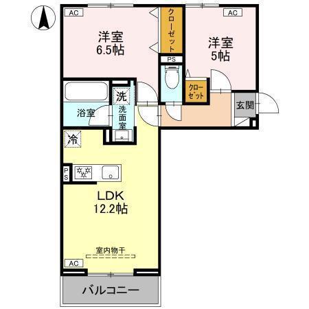 ヴィラージュ(2LDK/2階)の間取り写真