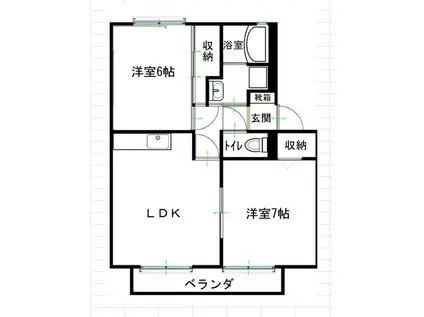 メゾン本山2号地(2LDK/2階)の間取り写真