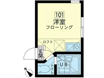 ユナイト川崎シャルルドゴール(ワンルーム/1階)の間取り写真